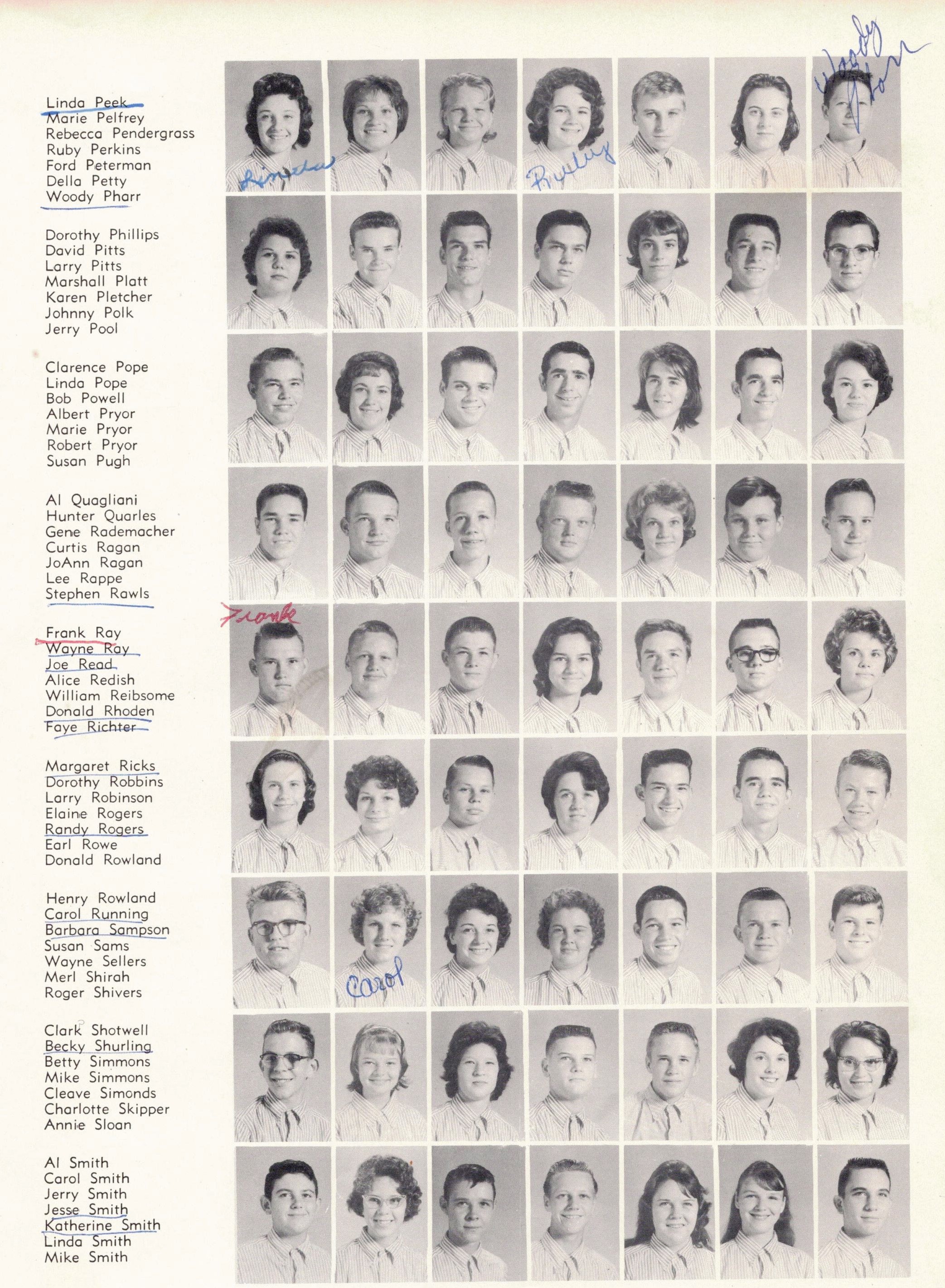 FRESHMEN (IN 1964) (click on picture to zoom) 