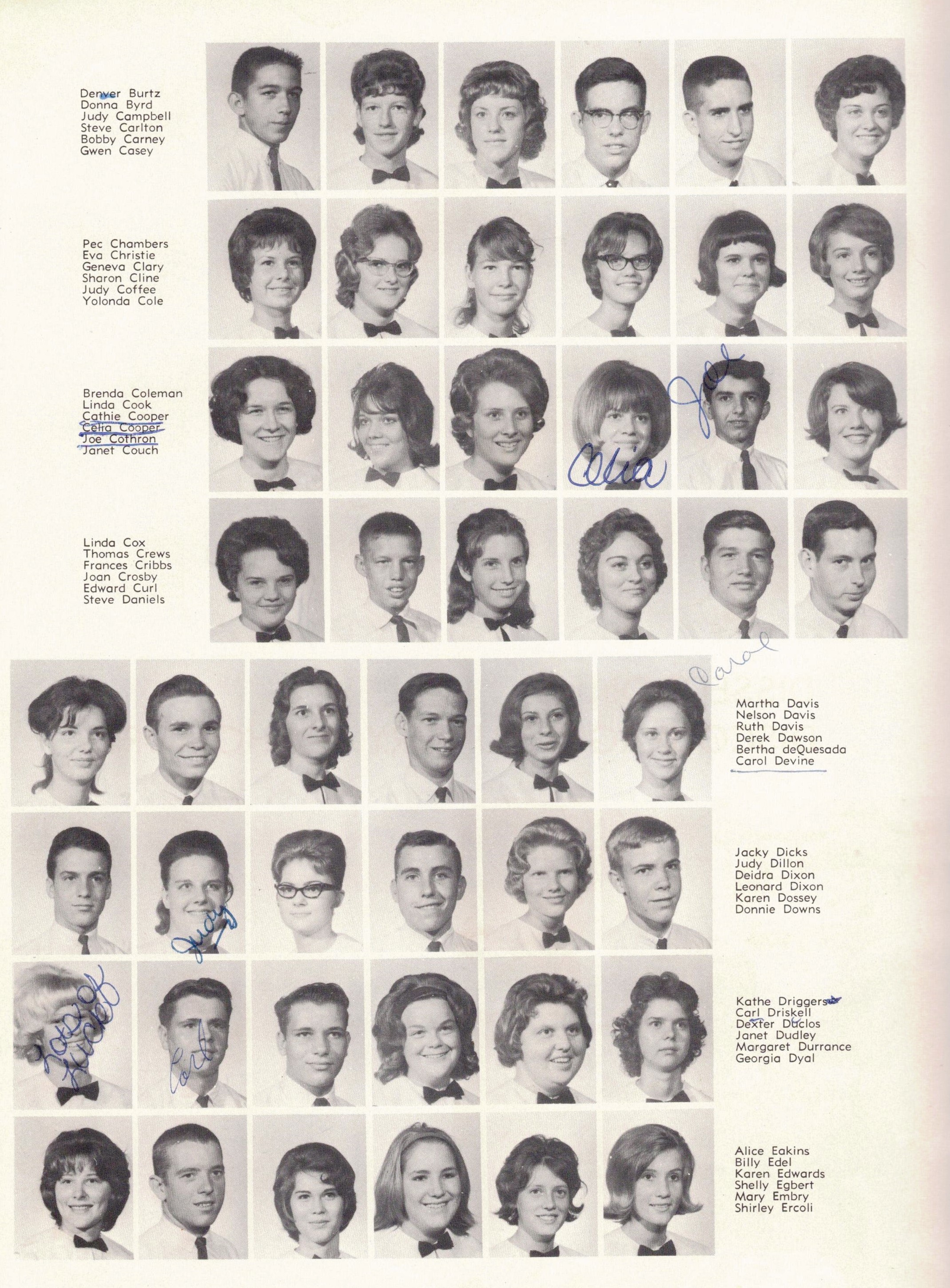 SOPHOMORES (IN 1965) (click on picture to zoom)