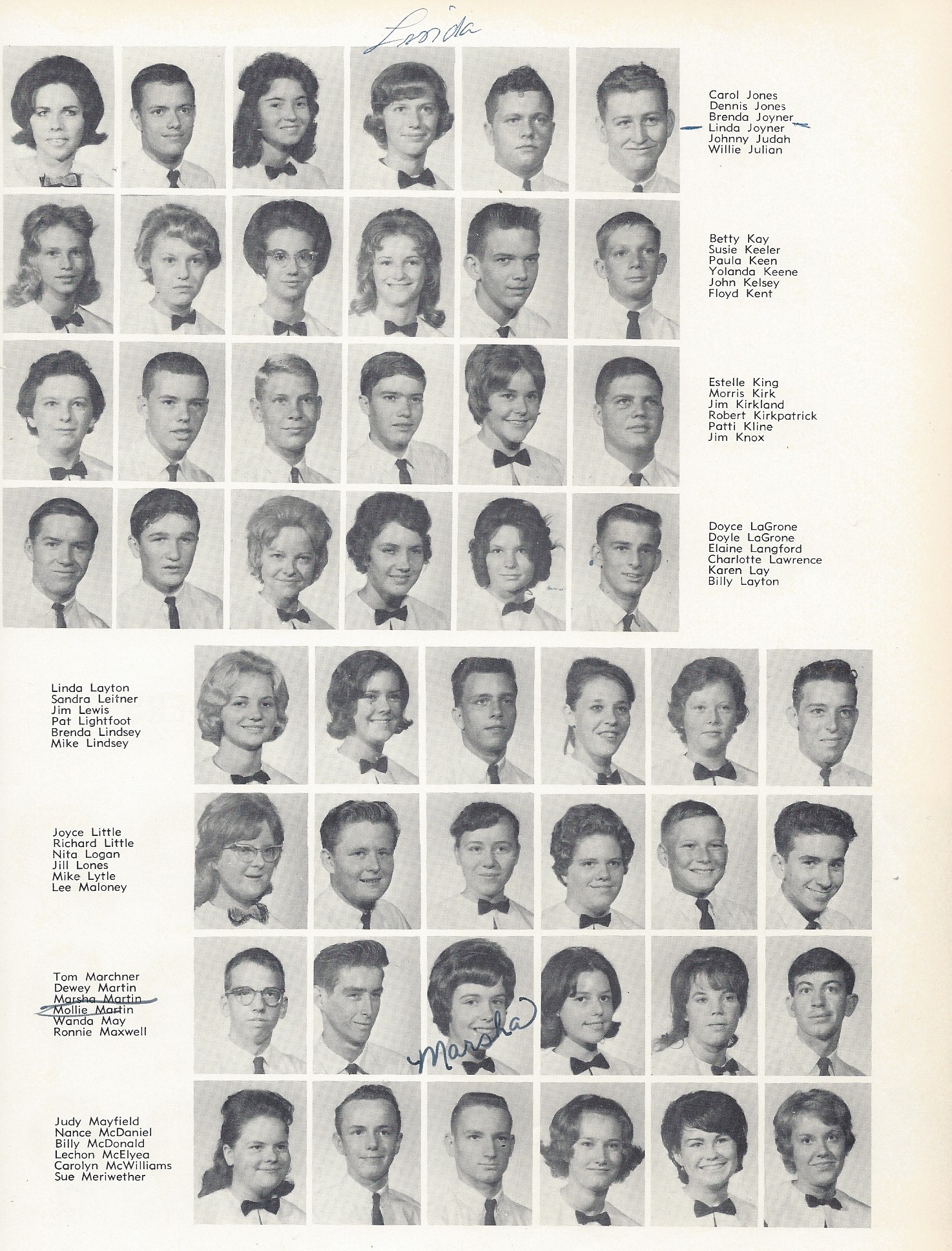 SOPHOMORES (IN 1965) (click on picture to zoom) 