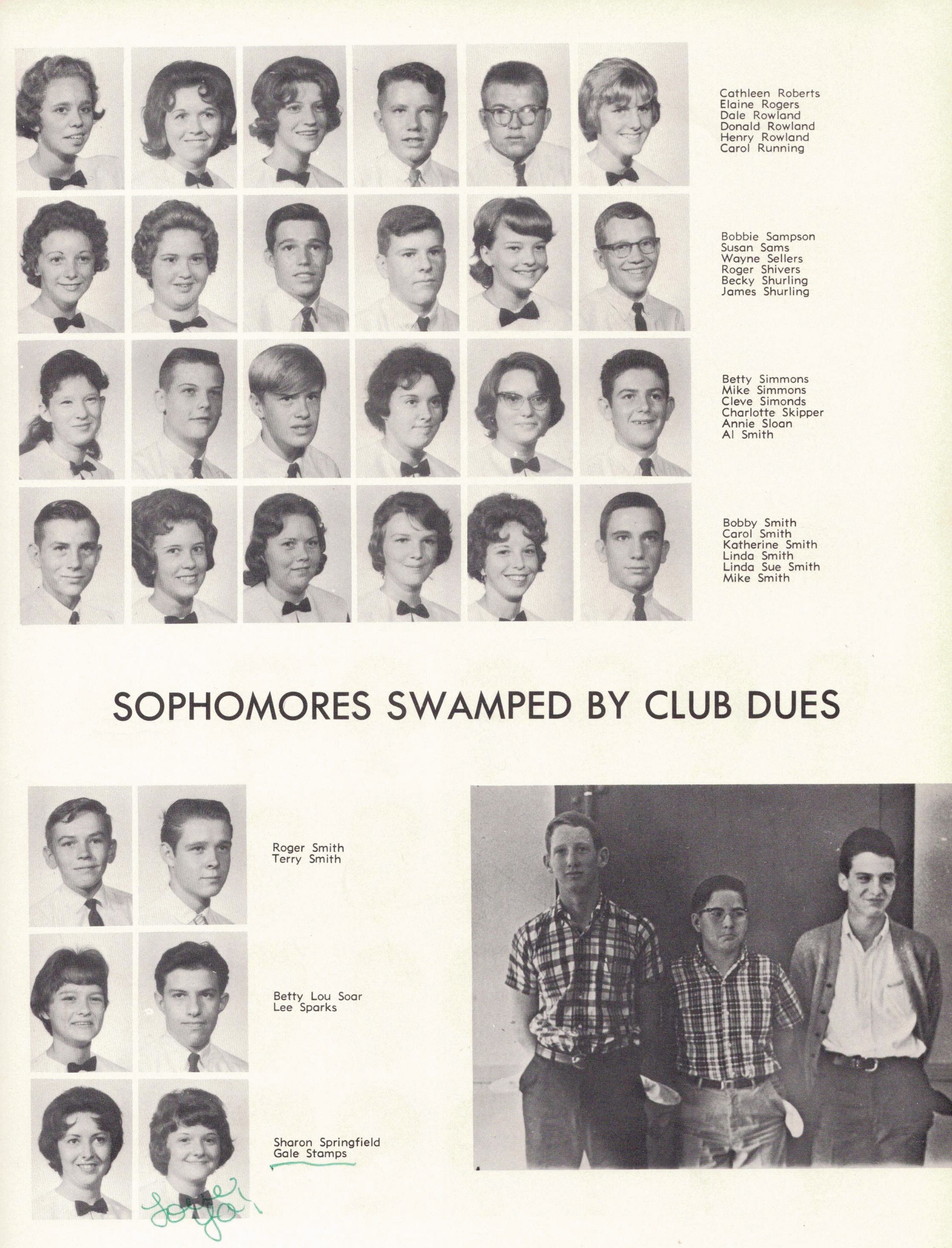 SOPHOMORES (IN 1965) (click on picture to zoom) 